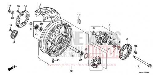 ROUE ARRIERE CBR600FB de 2011